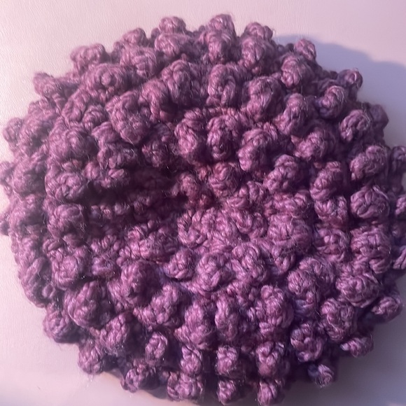 BNWOT deep-purple colored knit cap from Etsy shop Swak Shop. Can be multi-styled - Picture 9 of 9